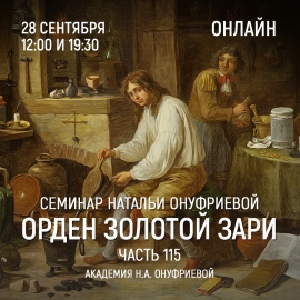 Приглашаем 28 сентября(среда) на семинар Академии с Натальей Онуфриевой