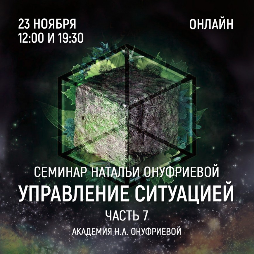 Приглашаем 23 ноября (среда) на семинар Академии с Натальей Онуфриевой