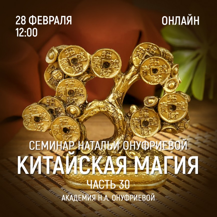 Приглашаем 28 февраля (среда) на семинар Академии с Натальей Онуфриевой